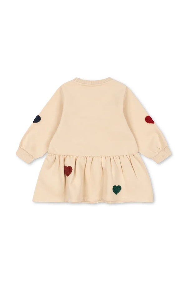Расклешенная платье с хлопком Konges Sløjd LOU TERRY SWEAT DRESS OCS цвет бежевый