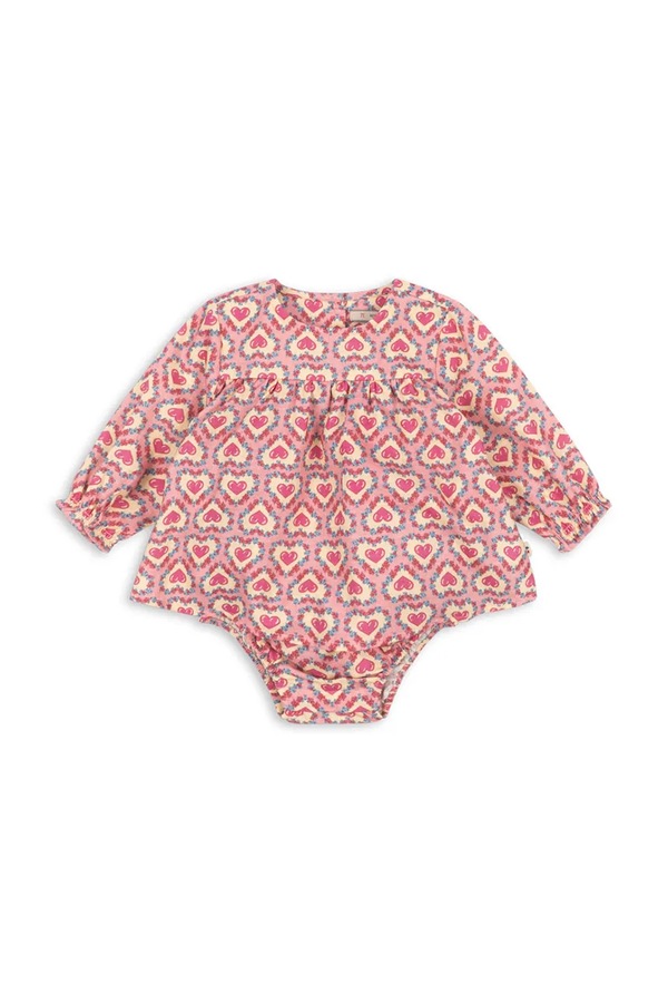 Сукня babydoll бавовняна Konges Sløjd EVIA ROMPER GOTS колір рожевий