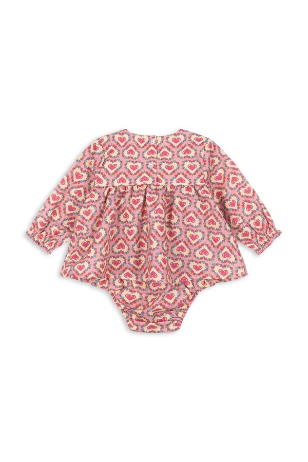 Платье babydoll хлопковая Konges Sløjd EVIA ROMPER GOTS цвет розовый