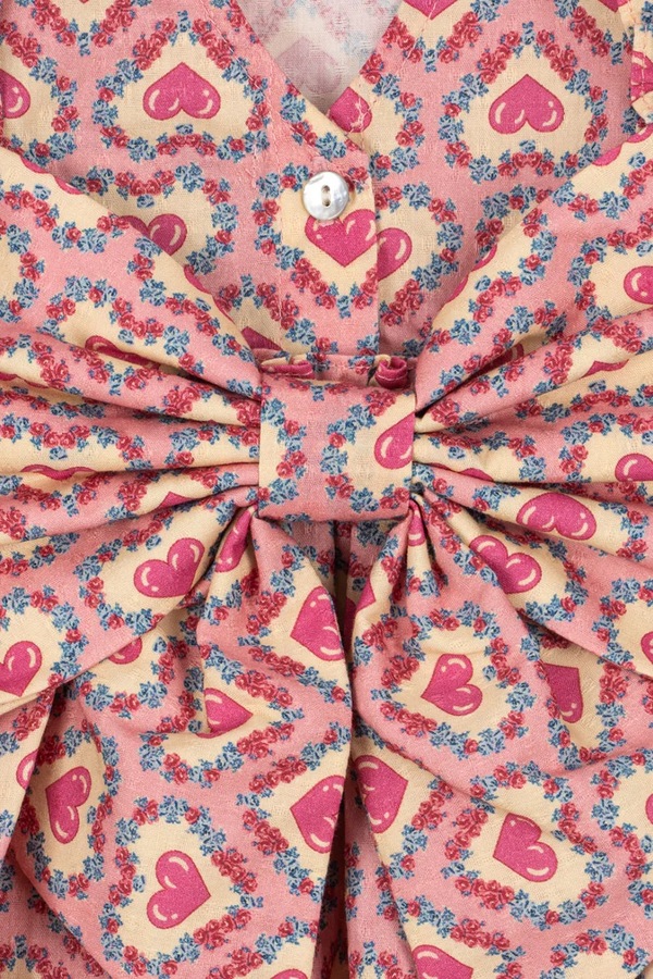 Розкльошена сукня бавовняна Konges Sløjd EVIA LS BOW DRESS GOTS колір рожевий фото 2