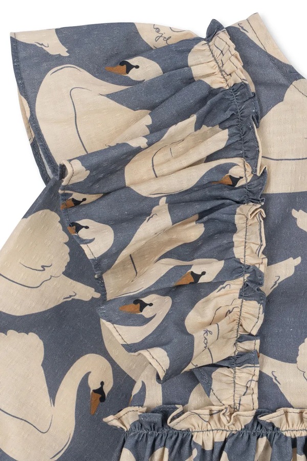 Розкльошена сукня бавовняна Konges Sløjd EVIA LS BOW DRESS GOTS колір блакитний фото 4