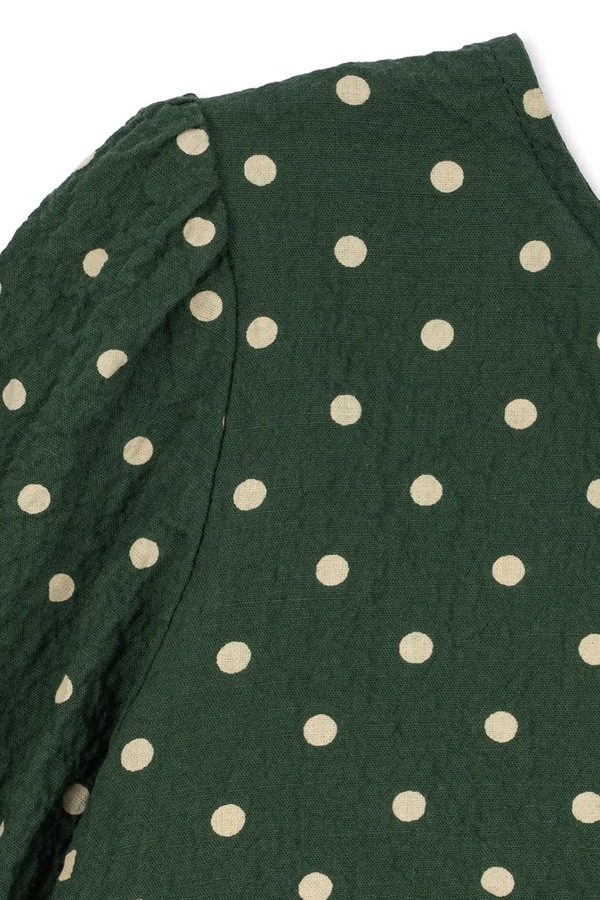 Розкльошена сукня бавовняна з еластаном Konges Sløjd ELIN LS BOW DRESS GOTS колір зелений фото 4