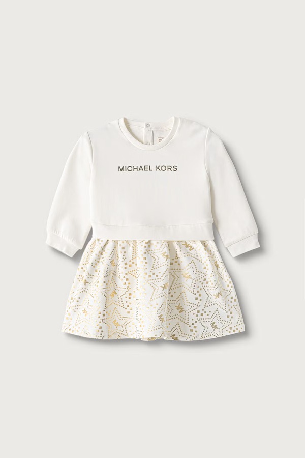 Расклешенная платье хлопковая с эластаном Michael Kors цвет белый