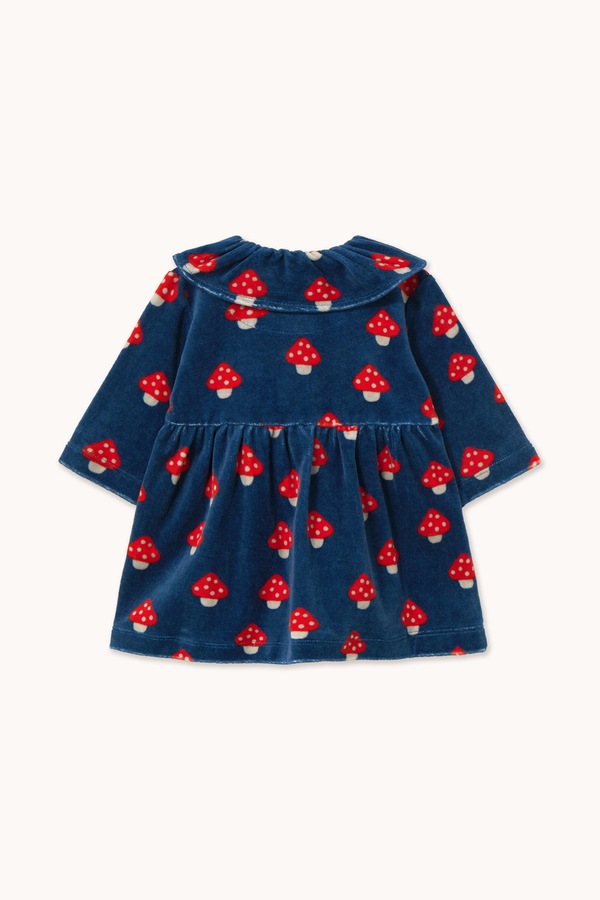 Розкльошена сукня велюрова Tinycottons TINY MUSHROOMS BABY DRESS колір темно-синій фото 2
