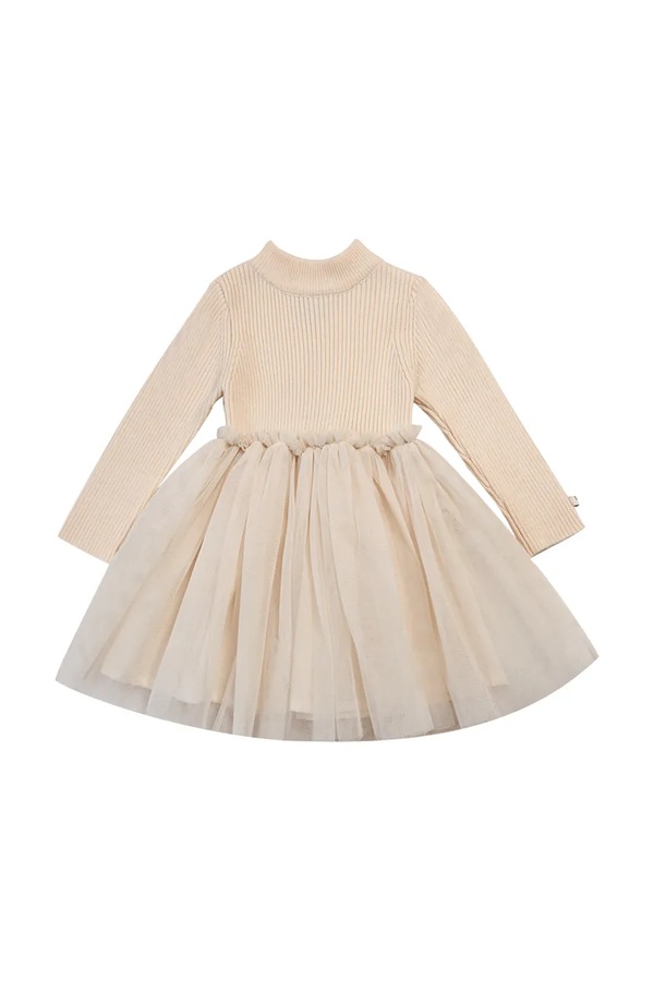 Расклешенная платье из добавлением шерсти Donsje Lotus Dress цвет бежевый