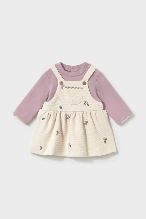 Платье хлопковая с эластаном Mayoral Newborn цвет бежевый