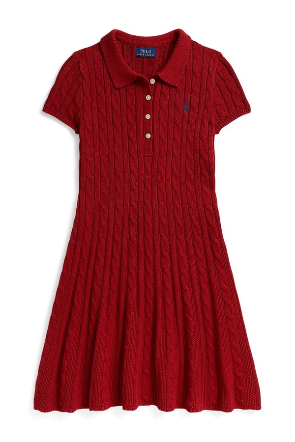 Розкльошена сукня бавовняна Polo Ralph Lauren колір червоний фото 2
