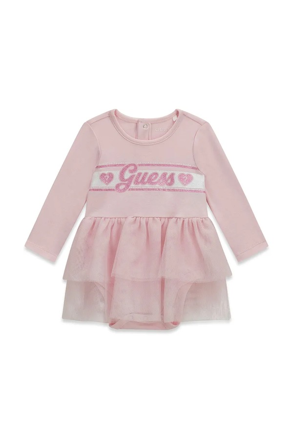 Расклешенная платье Guess цвет розовый