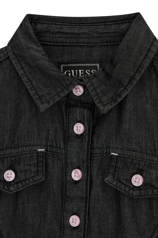 Розкльошена сукня бавовняна Guess колір чорний фото 2