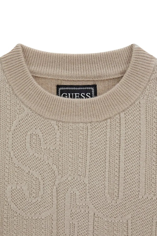 Светр дитячий бавовняний Guess колір бежевий фото 3