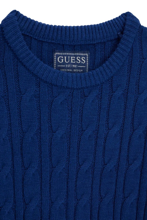 Светр дитячий бавовняний Guess колір блакитний фото 3
