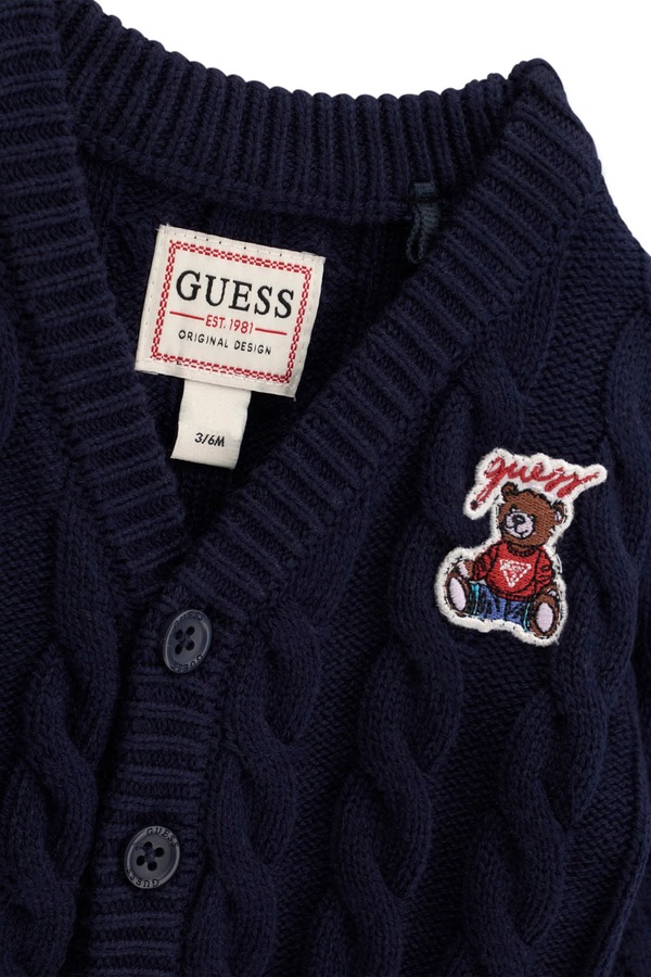 Кардиган дитячий з додаванням вовни Guess колір темно-синій фото 3