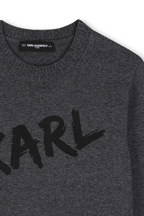 Свитер детский из добавлением шерсти Karl Lagerfeld цвет серый фото 2