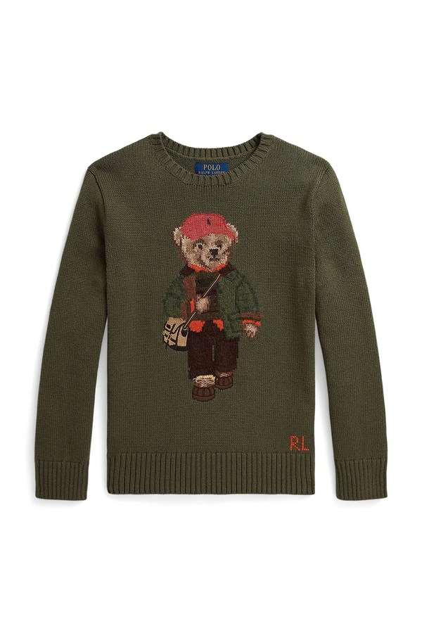 Свитер детский хлопковый Polo Ralph Lauren цвет зеленый