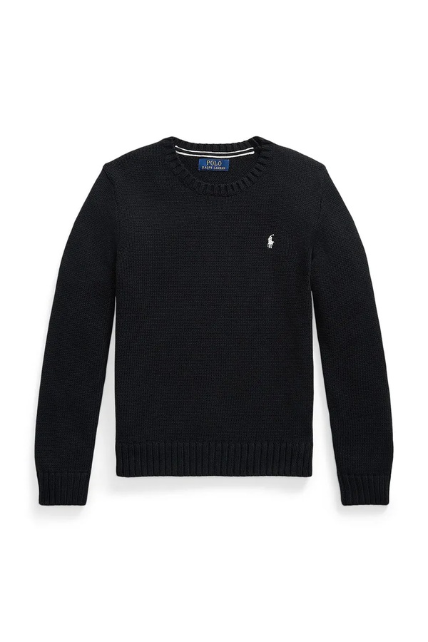 Светр дитячий бавовняний Polo Ralph Lauren колір чорний фото 2