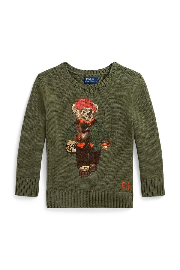 Светр дитячий бавовняний Polo Ralph Lauren колір зелений