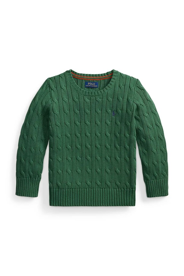 Светр дитячий бавовняний Polo Ralph Lauren колір зелений фото 2