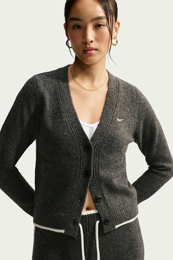 Кардиган жіночий з додаванням вовни Nike Sportswear Chill Knit колір чорний фото 3