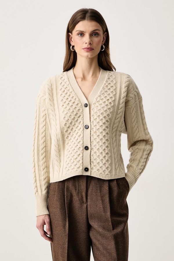 Кардиган жіночий вовняний Weekend Max Mara WKDPRIMO колір бежевий