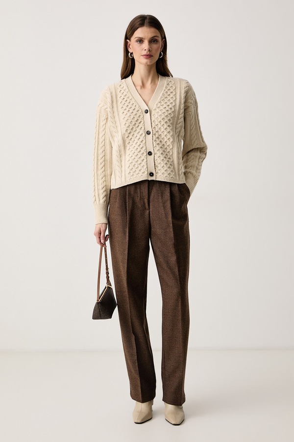 Кардиган жіночий вовняний Weekend Max Mara WKDPRIMO колір бежевий фото 2