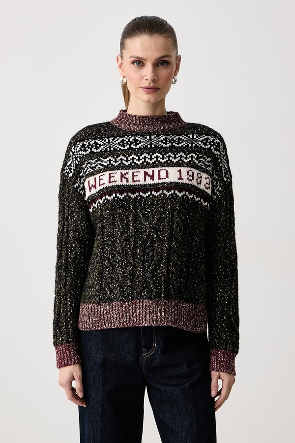 Светр жіночий з додаванням вовни Weekend Max Mara WKIQUOTA колір чорний