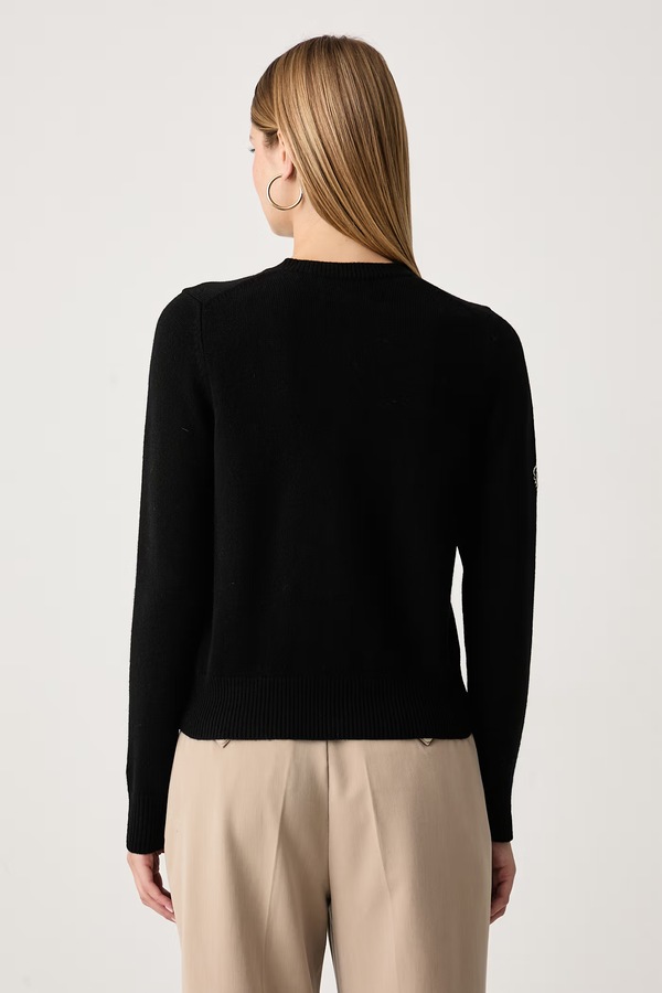 Кардиган жіночий вовняний MC2 Saint Barth колір чорний фото 3