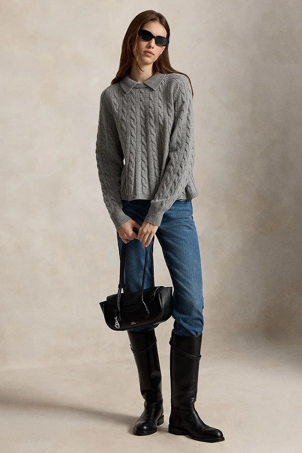 Светр жіночий вовняний Polo Ralph Lauren колір сірий фото 3
