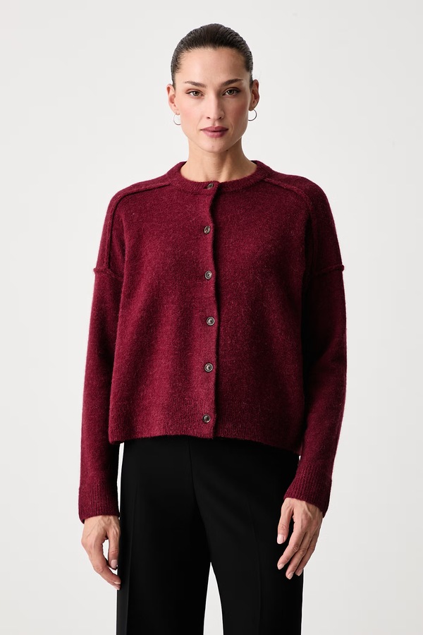 Кардиган жіночий з додаванням вовни Scotch & Soda колір бордовий