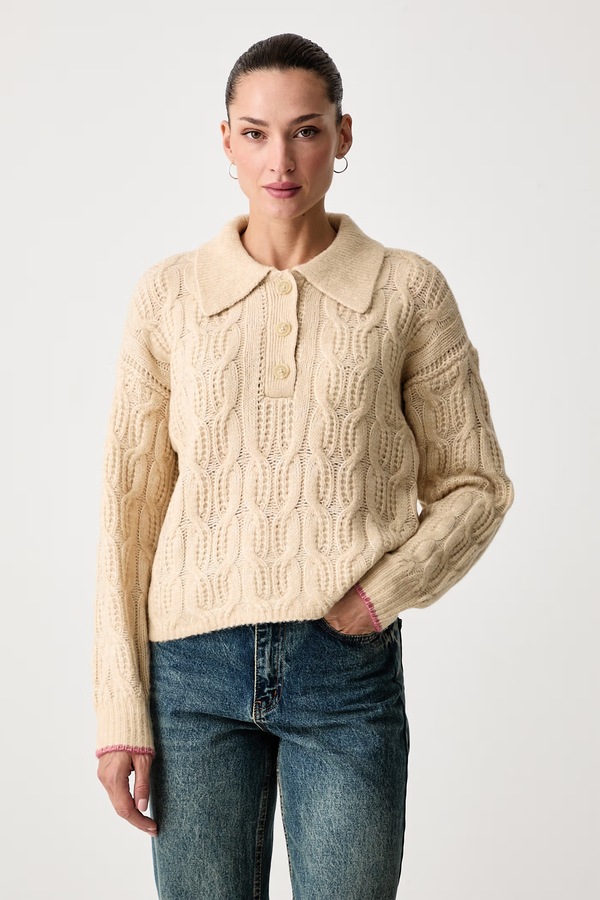 Светр жіночий з додаванням вовни Scotch & Soda колір бежевий