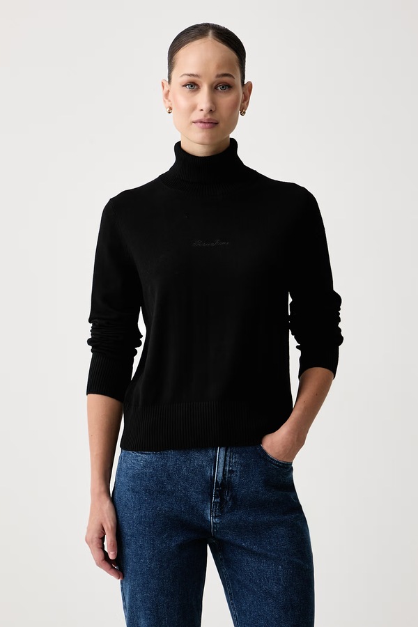 Гольф жіночий з додаванням шовку Guess Jeans колір чорний