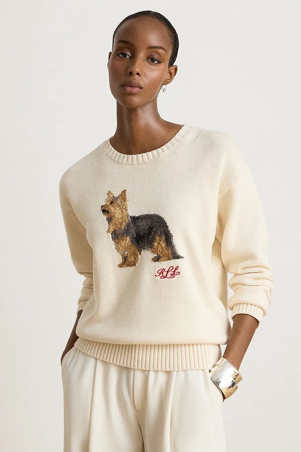 Светр жіночий бавовняний Lauren Ralph Lauren колір бежевий