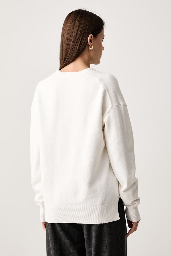 Кардиган жіночий з бавовною DKNY колір білий фото 3