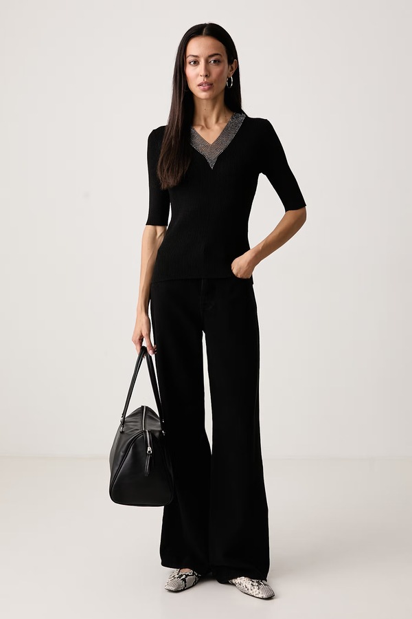 Светр жіночий DKNY колір чорний фото 2