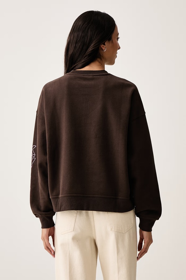 Кофта жіноча з бавовною DKNY колір коричневий фото 3