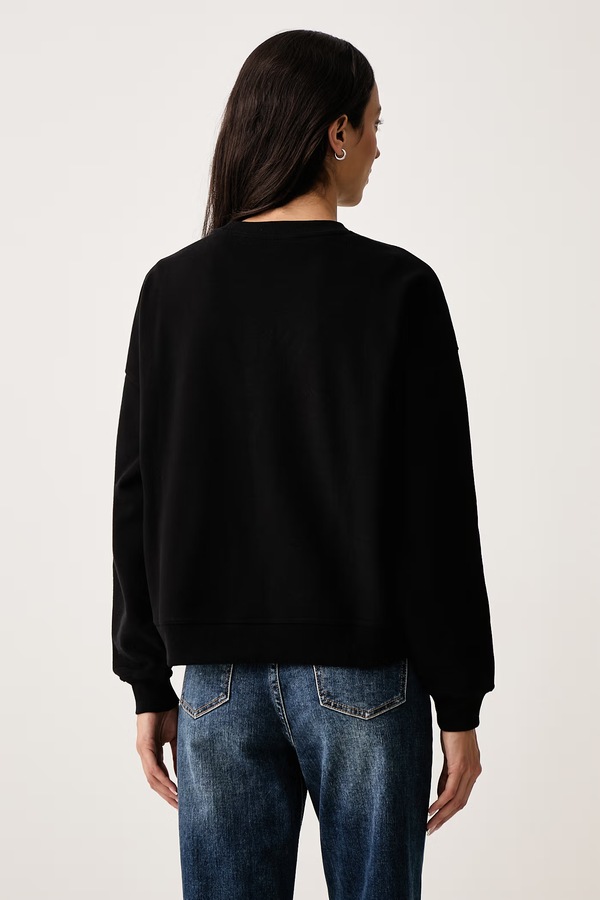 Кофта жіноча з бавовною DKNY колір чорний фото 2