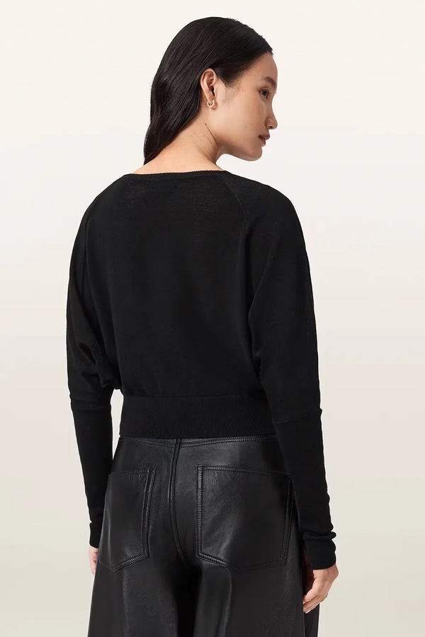 Светр жіночий вовняний AllSaints RIDLEY колір чорний