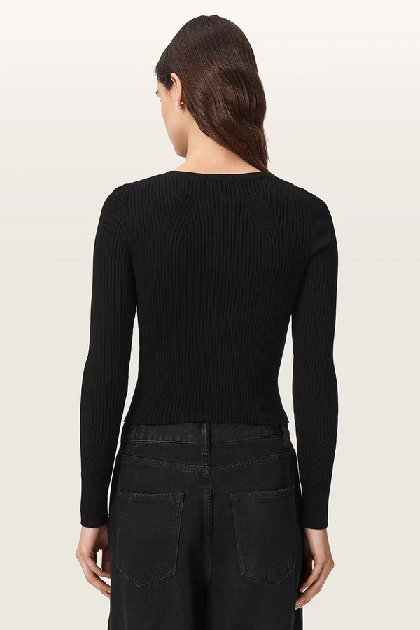 Кардиган женский с вискозой AllSaints CRUZ ZIP цвет черный