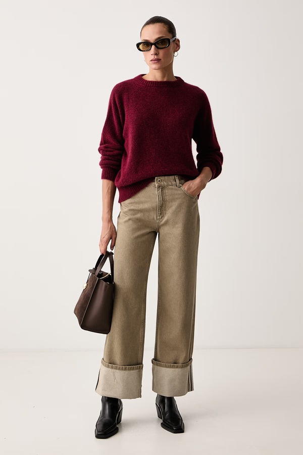 Свитер женский из добавлением шерсти Weekend Max Mara WKDTUONO цвет бордовый
