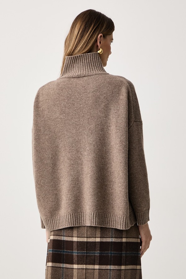 Напівгольф жіночий вовняний Weekend Max Mara WKDBORGIA колір коричневий фото 3