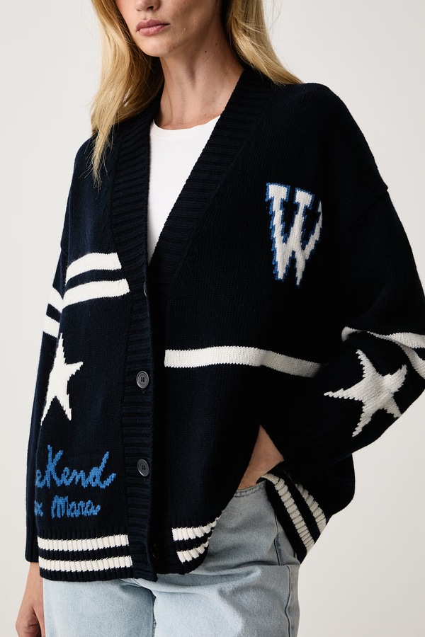 Кардиган жіночий вовняний Weekend Max Mara WKDBELGIO колір темно-синій фото 4