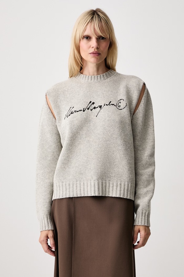 Светр жіночий з вовною MM6 Maison Margiela колір сірий