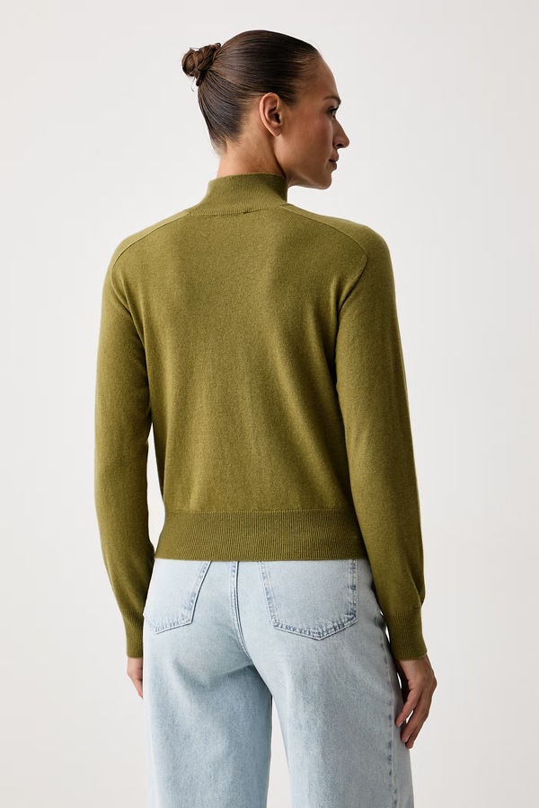Светр жіночий з додаванням вовни United Colors of Benetton колір зелений фото 3