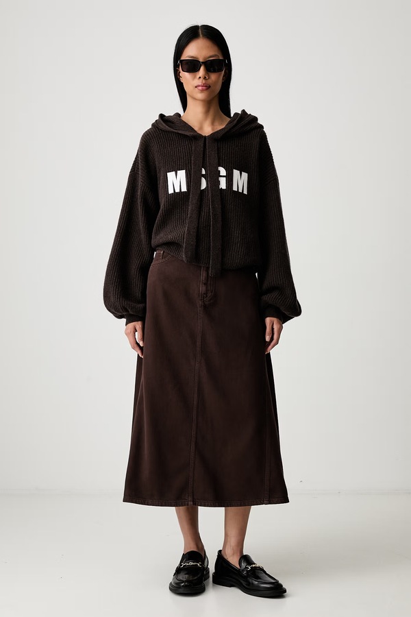 Светр жіночий вовняний MSGM колір коричневий