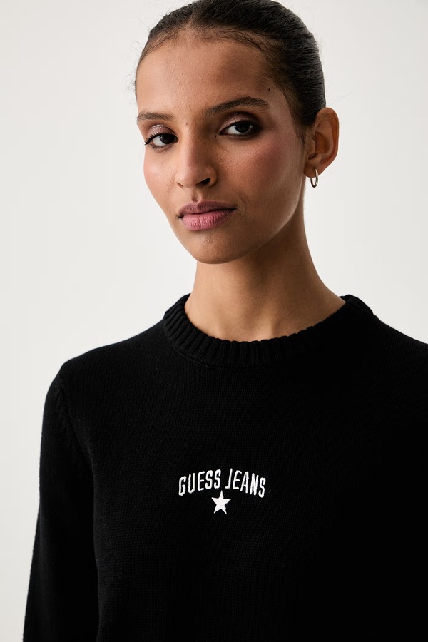 Светр жіночий бавовняний Guess Jeans колір чорний фото 4