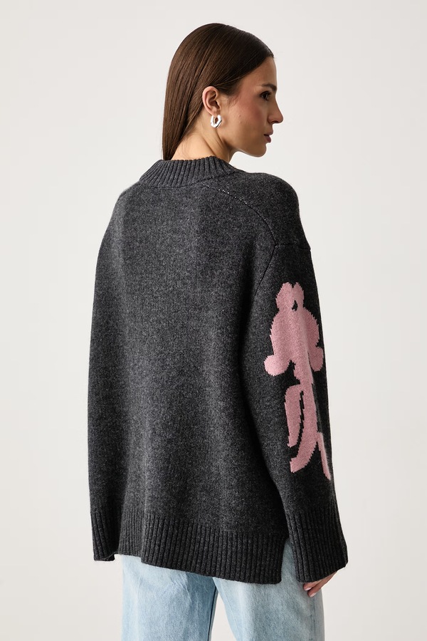 Светр жіночий з вовною Marimekko колір сірий фото 3