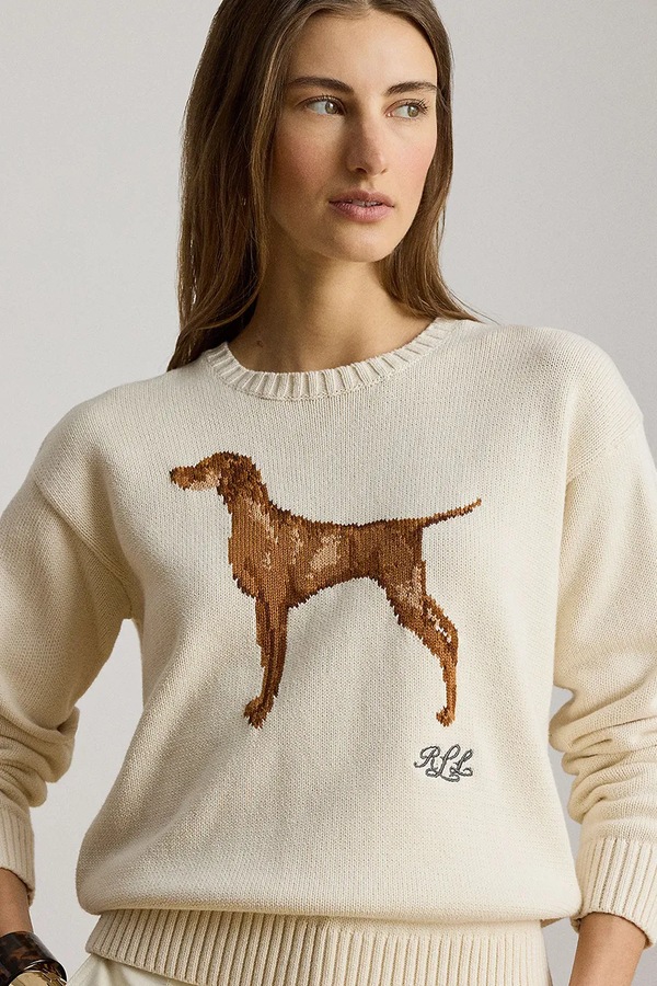 Светр жіночий бавовняний Lauren Ralph Lauren колір бежевий фото 4