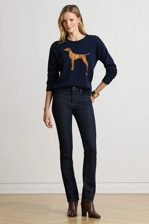 Светр жіночий бавовняний Lauren Ralph Lauren колір темно-синій фото 2