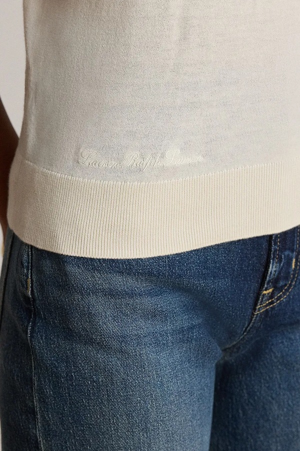 Светр з короткими рукавами жіночий з модалем Lauren Ralph Lauren колір бежевий фото 4