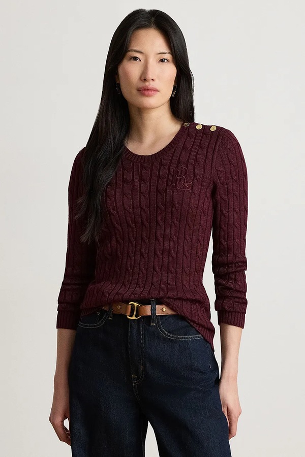 Свитер женский с хлопком Lauren Ralph Lauren цвет бордовый