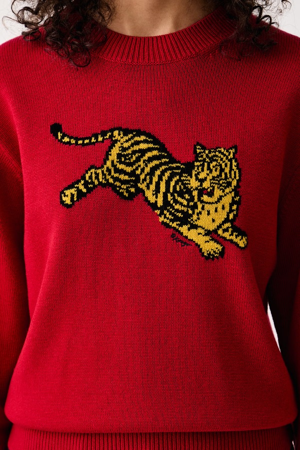 Светр жіночий з вовною Kenzo колір червоний фото 4